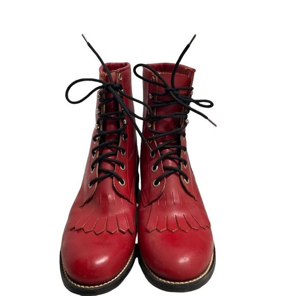Justin Boots Other - JUSTIN Junior Big Girls Red Boot Lace Up Size 4.5 D